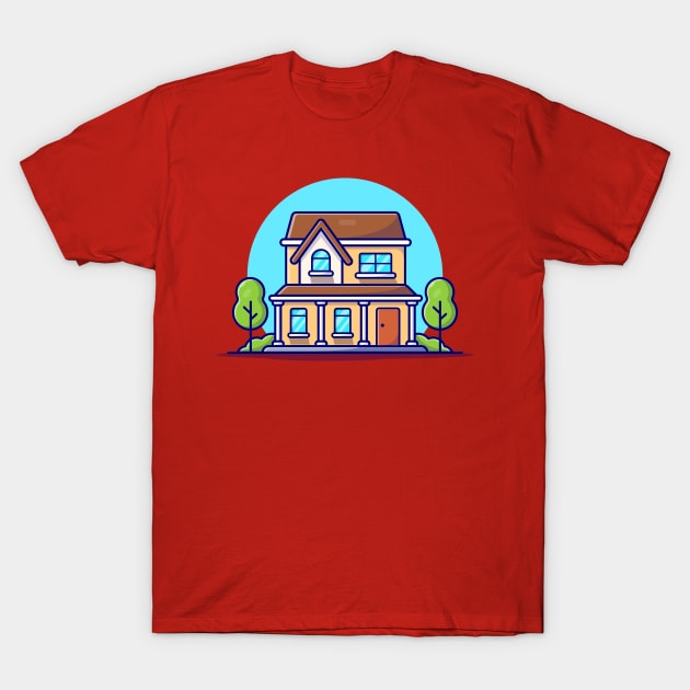 House Cartoon Vector Icon Illustration T-Shirt by Catalyst Labs